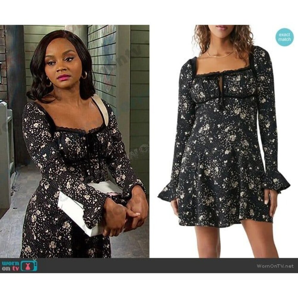 Free People Women's Sz S Tess Mini Black/White ASO‎ Chanel in Day of Our Lives